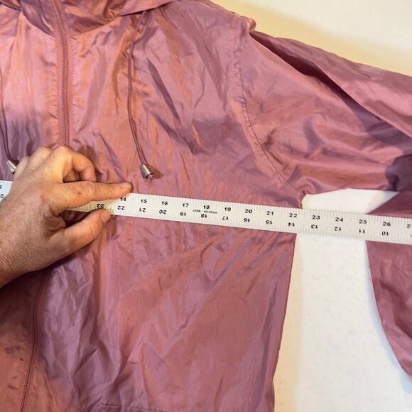 Tudor Court Vintage Raincoat Woman's Large Hide-Away Hood Drawstrings Full Zip - Picture 8 of 16